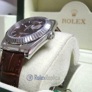 rolex replica daydate white gold charry strip leather orologio replica copia imitazione