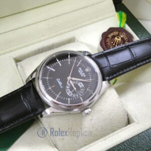 rolex replica cellini date black dial orologio replica cinturino pelle