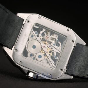 Cartier replica santos skeletron acciaio rose gold strip leather orologio imitazione perfetta