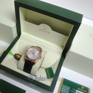 rolex replica daydate rose gold argentèè strip leather orologio replica copia imitazione