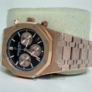 audemars piguet replica chrono royal oak leo messi rose gold black dial imitazione copia