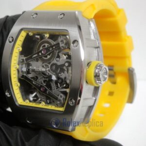 richard mille replica RM038 bubba watson skeletron yellow limited edition strip rubber-b