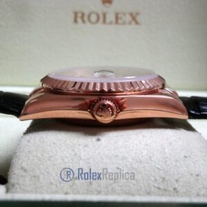 rolex replica daydate rose gold argentèè strip leather orologio replica copia imitazione