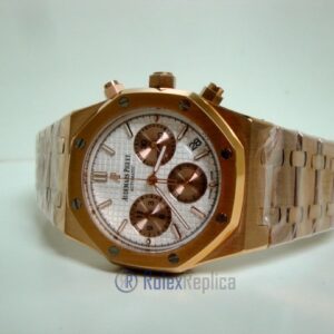 audemars piguet replica chrono royal oak leo messi rose gold white dial panda imitazione copia
