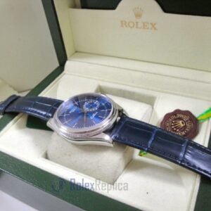 rolex replica cellini date blue dial orologio replica cinturino pelle