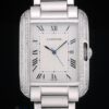 Cartier replica tank americaine acciaio brillantini bezel orologio imitazione perfetta