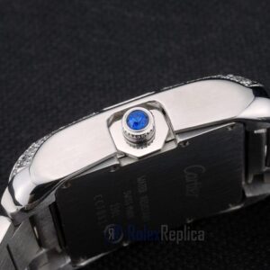 Cartier replica tank americaine acciaio brillantini bezel orologio imitazione perfetta