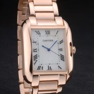 Cartier replica tank americaine rose gold white dial orologio imitazione perfetta
