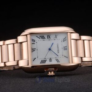 Cartier replica tank americaine rose gold white dial orologio imitazione perfetta