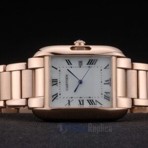 Cartier replica tank americaine rose gold white dial orologio imitazione perfetta
