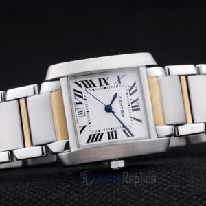 Cartier replica tank francaise acciaio oro white dial orologio imitazione perfetta