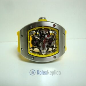 richard mille replica RM038 bubba watson skeletron yellow limited edition strip rubber-b