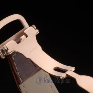 Cartier replica tank americaine rose gold strip leather brown orologio imitazione perfetta
