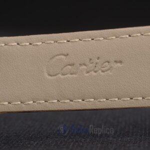 Cartier replica tank americaine rose gold strip leather brown orologio imitazione perfetta