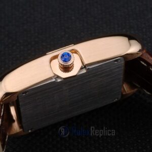 Cartier replica tank americaine rose gold strip leather brown orologio imitazione perfetta