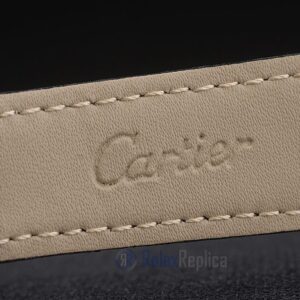Cartier replica tank americaine rose gold strip leather black orologio imitazione perfetta
