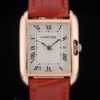 Cartier replica tank americaine rose gold strip leather red orologio imitazione perfetta