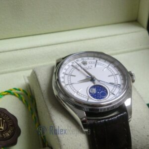 rolex replica cellini moonphase white dial orologio replica cinturino pelle