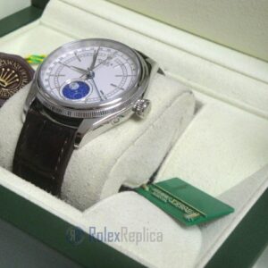 rolex replica cellini moonphase white dial orologio replica cinturino pelle