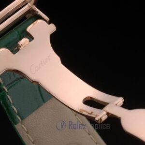 Cartier replica tank americaine rose gold strip leather green orologio imitazione perfetta
