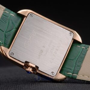 Cartier replica tank americaine rose gold strip leather green orologio imitazione perfetta