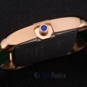 Cartier replica tank americaine rose gold strip leather green orologio imitazione perfetta
