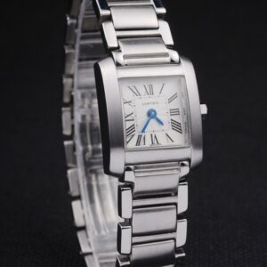 Cartier replica tank francaise acciaio white dial orologio imitazione perfetta
