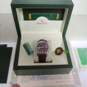 rolex replica datejust acciaio oyster perpetual red grape leather orologio imitazione