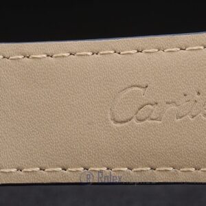 Cartier replica tank americaine acciaio brillantini bezel strip leather blu orologio imitazione perfetta