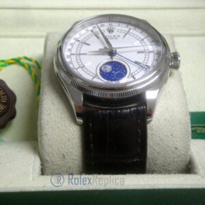 rolex replica cellini moonphase white dial orologio replica cinturino pelle