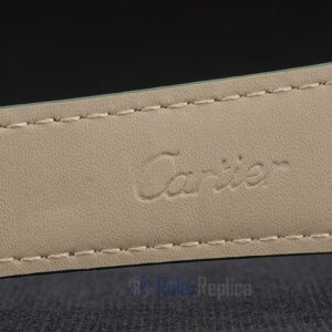 Cartier replica tank americaine acciaio brillantini bezel strip leather green orologio imitazione perfetta