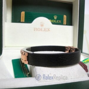 Rolex replica gioielli bracciale jubilèè-style everose-pelle black