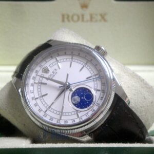 rolex replica cellini moonphase white dial orologio replica cinturino pelle