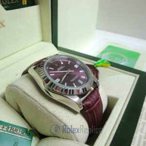 rolex replica datejust acciaio oyster perpetual red grape leather orologio imitazione