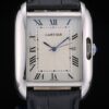 Cartier replica tank americaine acciaio strip leather black orologio imitazione perfetta