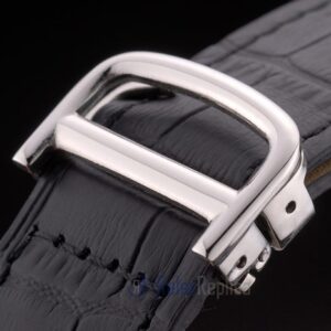 Cartier replica tank americaine acciaio strip leather black orologio imitazione perfetta