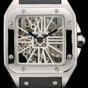 Cartier replica santos skeletron acciaio strip leather orologio imitazione perfetta