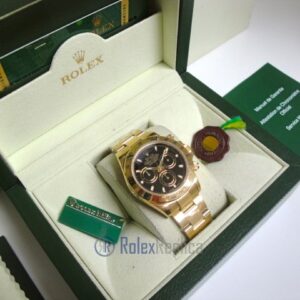 Rolex replica Daytona Yellow Gold 116528 Black Baton Dial orologio copia
