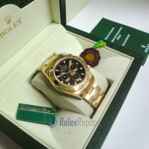Rolex replica Daytona Yellow Gold 116528 Black Baton Dial orologio copia