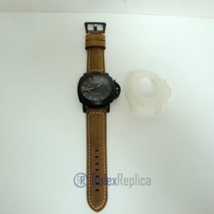 Panerai replica radiomir black seal pro-hunter pvd skeletron strip leather imitazione copia