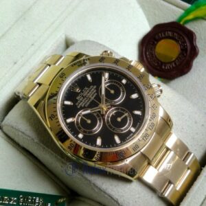 Rolex replica Daytona Yellow Gold 116528 Black Baton Dial orologio copia