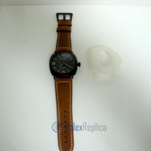 Panerai replica radiomir black seal pro-hunter pvd skeletron strip leather imitazione copia