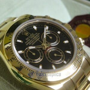 Rolex replica Daytona Yellow Gold 116528 Black Baton Dial orologio copia