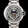 Cartier replica ballon bleu acciaio tourbillon black dial orologio imitazione perfetta