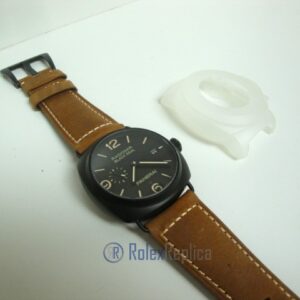 Panerai replica radiomir black seal pro-hunter pvd skeletron strip leather imitazione copia