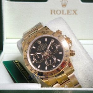 Rolex replica Daytona Yellow Gold 116528 Black Baton Dial orologio copia