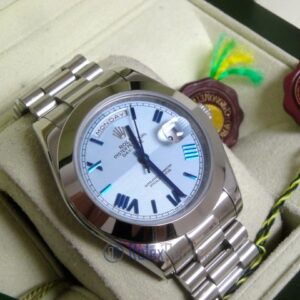 rolex replica daydate ll acciaio sky dial strip president orologio replica copia imitazione