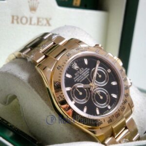 Rolex replica Daytona Yellow Gold 116528 Black Baton Dial orologio copia