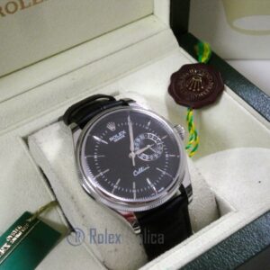 rolex replica cellini date black dial orologio replica cinturino pelle