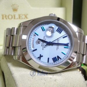 rolex replica daydate ll acciaio sky dial strip president orologio replica copia imitazione